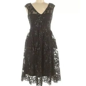 Adrianna Papell Short Cocktail Dress Black Lace 2